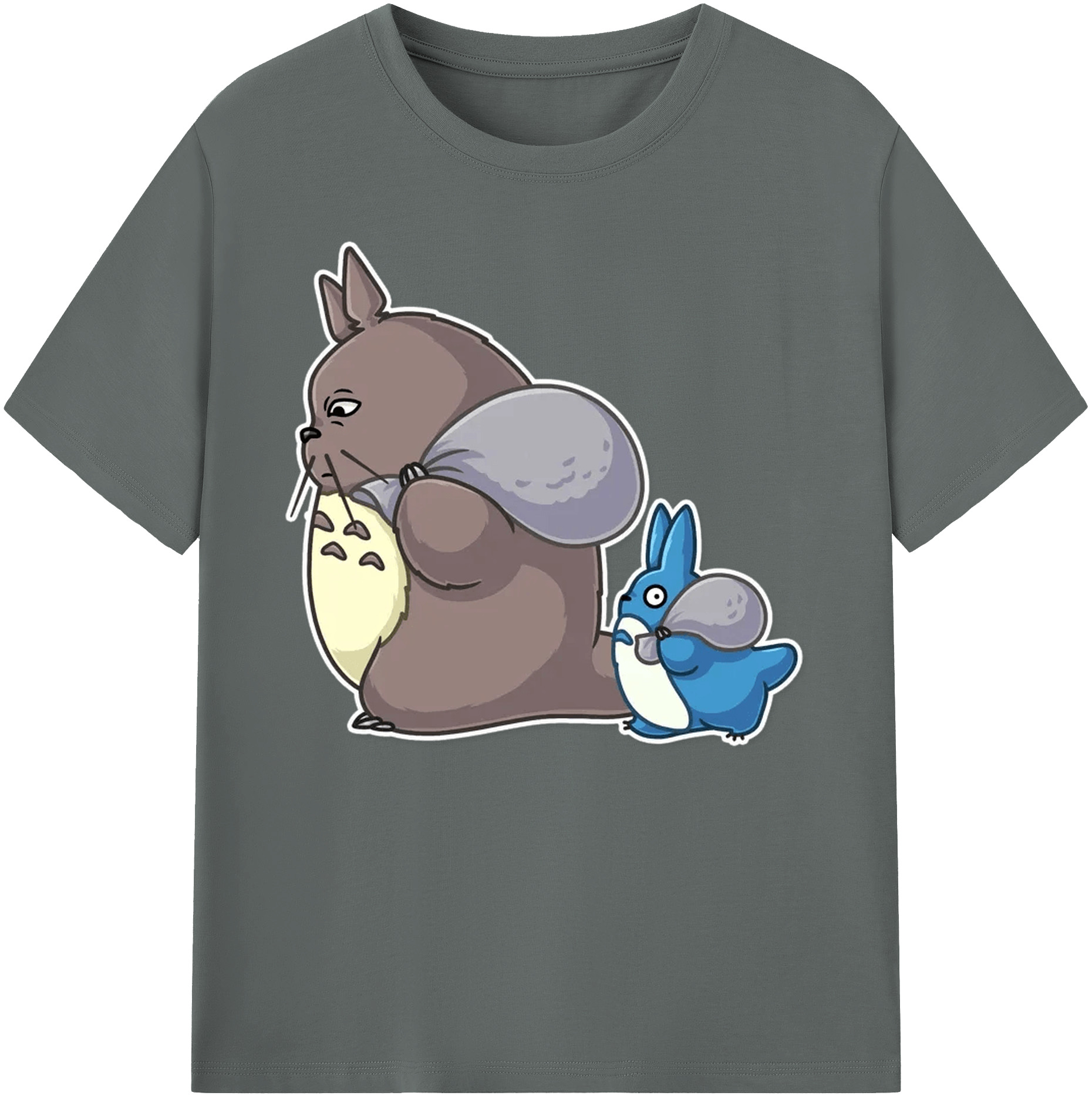 （画像用） となりのトトロ 草壁メイ 草壁サツキ My Neighbor Totoro Satsuki Kusakabe Mei Kusakabe 綿100％ メンズ半袖Tシャツ｜肌触りやわらか＆通気性
